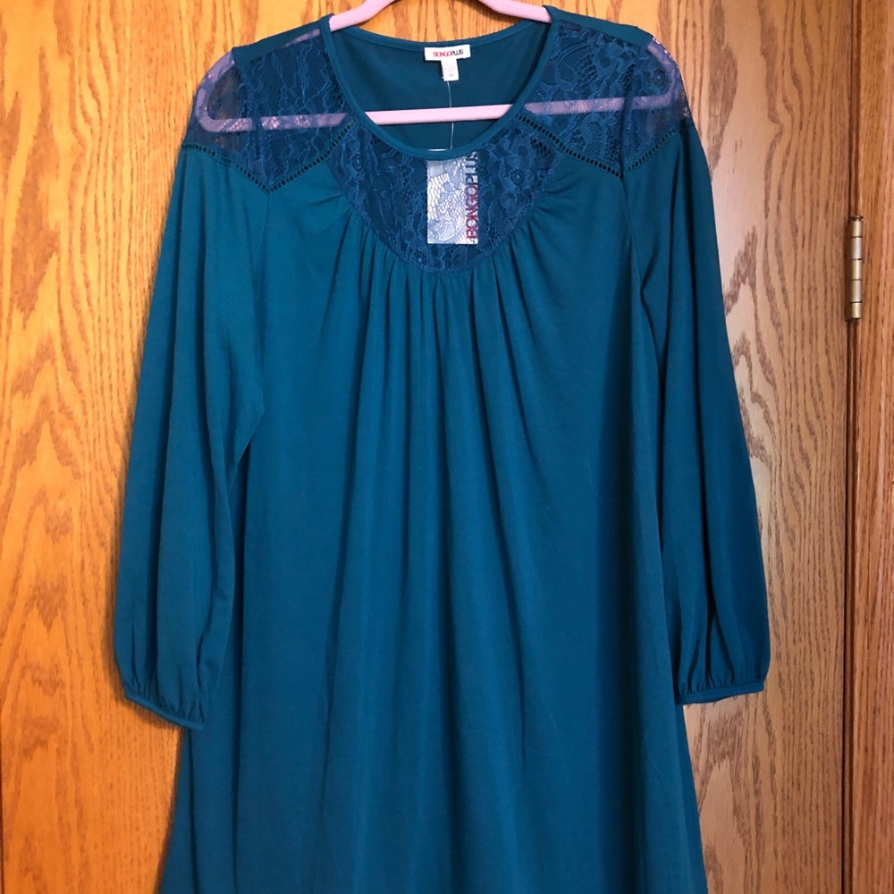 NWT Bongo plus dress teal 1x